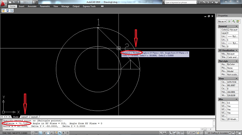 Lệnh đo kích thước trong cad